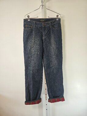 Eddie Bauer Jeans Flannel Lined Blue Womens Casual Winter 6